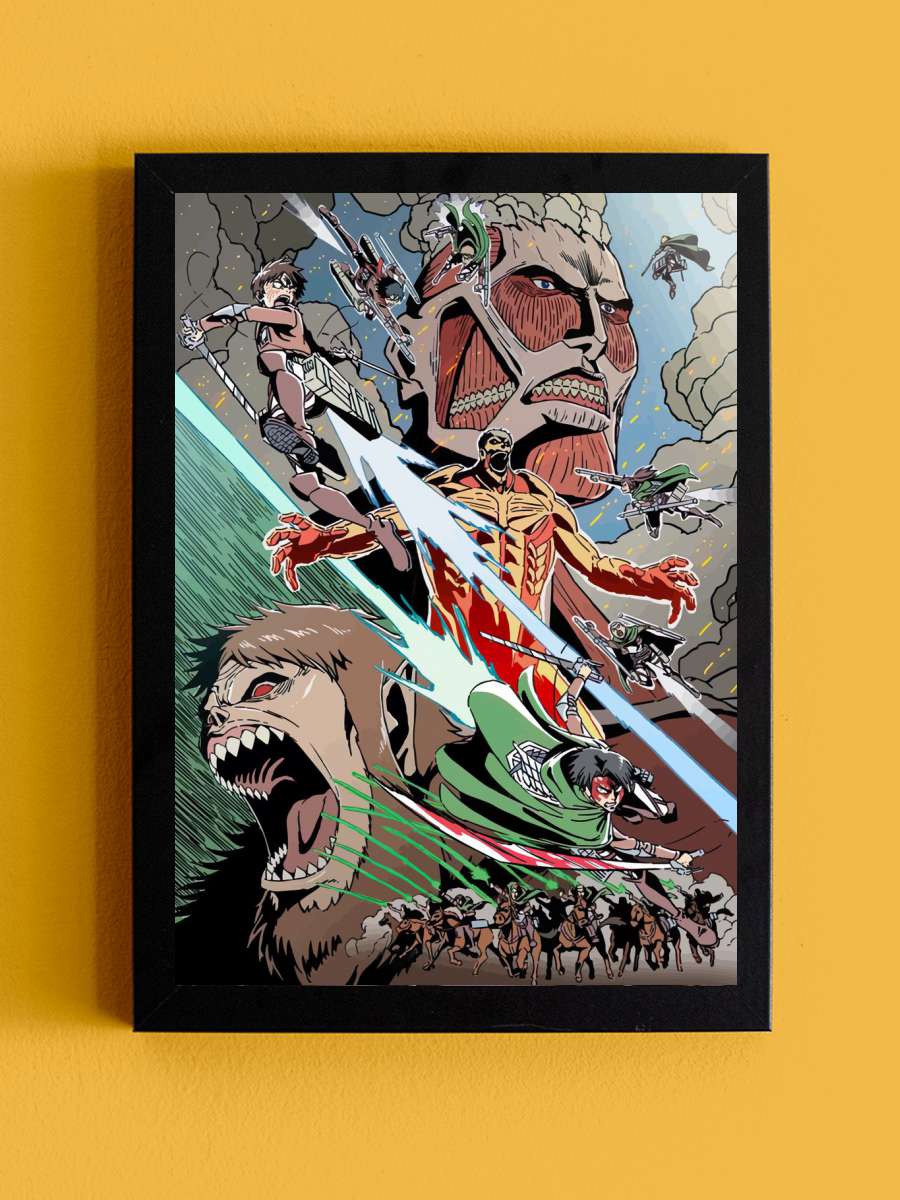 Attack on Titan anime Anime Tablo Siyah Çerçeveli Yüksek Kalite Anime Duvar Poster Tablo - En İyi Fiyatlarla