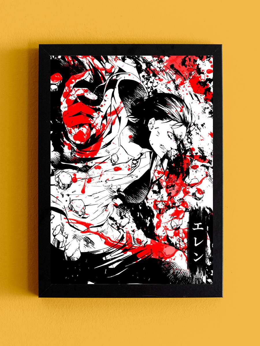 Attack on titan Anime Tablo Siyah Çerçeveli Yüksek Kalite Anime Duvar Poster Tablo - En İyi Fiyatlarla