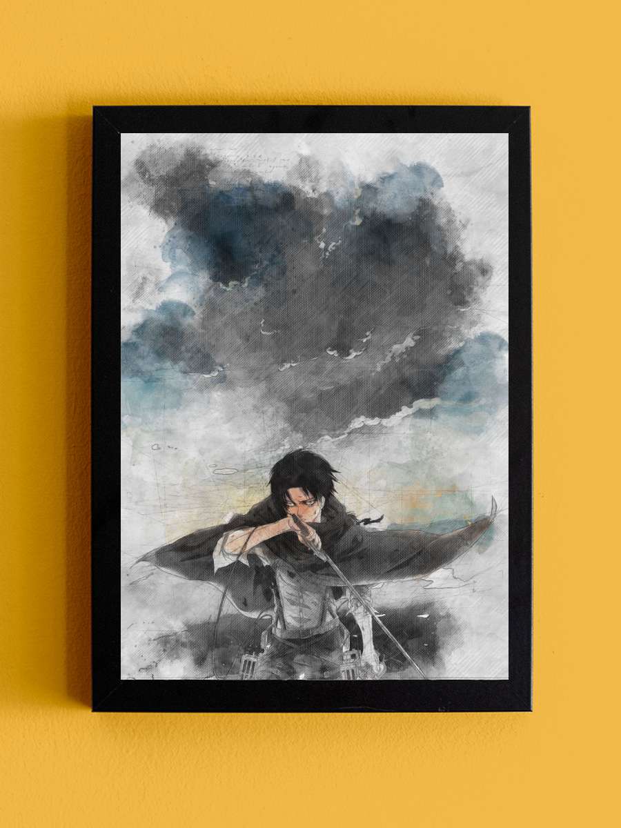 Attack on Titan Anime Tablo Siyah Çerçeveli Yüksek Kalite Anime Duvar Poster Tablo - En İyi Fiyatlarla