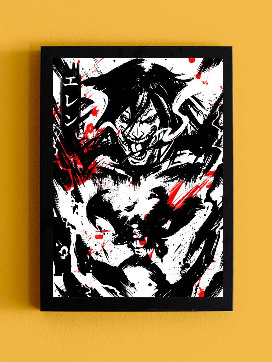 Attack on titan Anime Tablo Siyah Çerçeveli Yüksek Kalite Anime Duvar Poster Tablo - En İyi Fiyatlarla