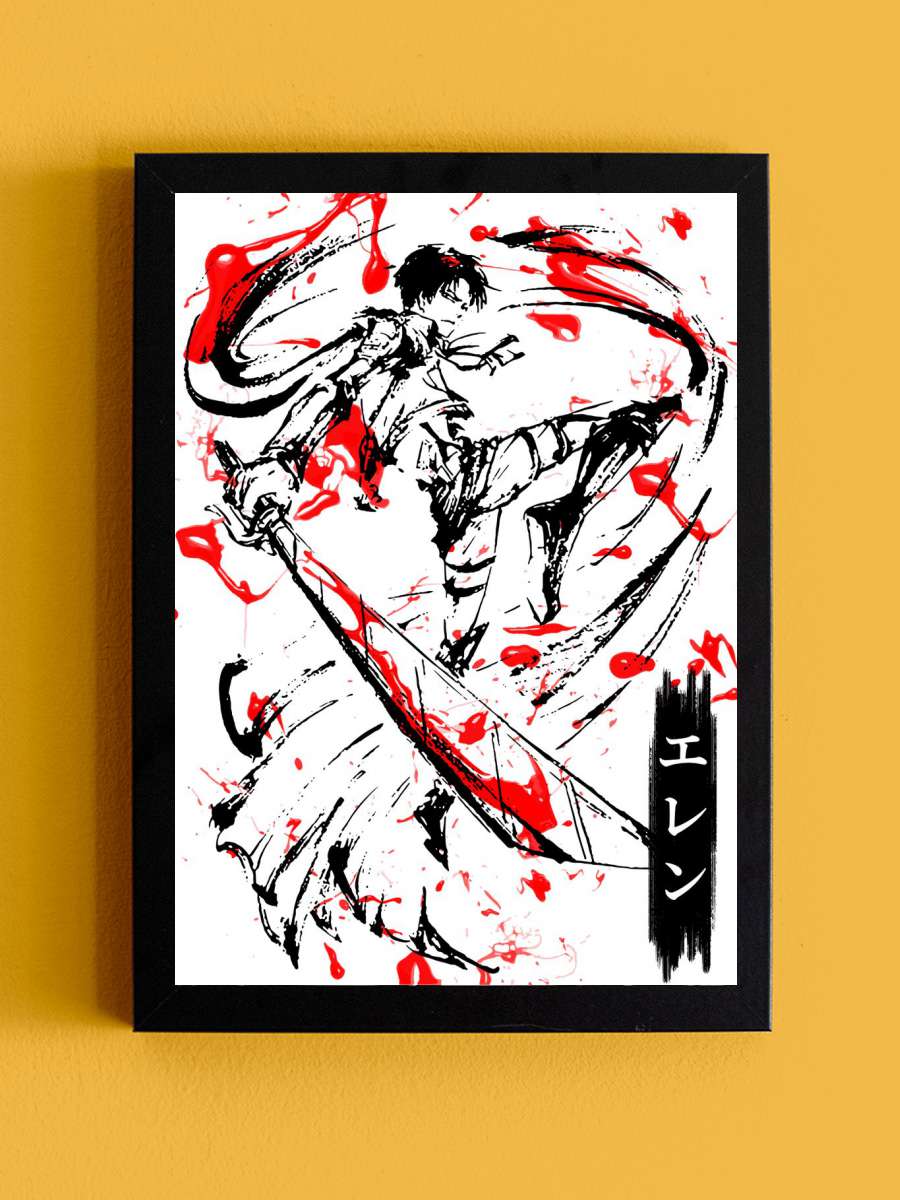 Attack on titan Anime Tablo Siyah Çerçeveli Yüksek Kalite Anime Duvar Poster Tablo - En İyi Fiyatlarla