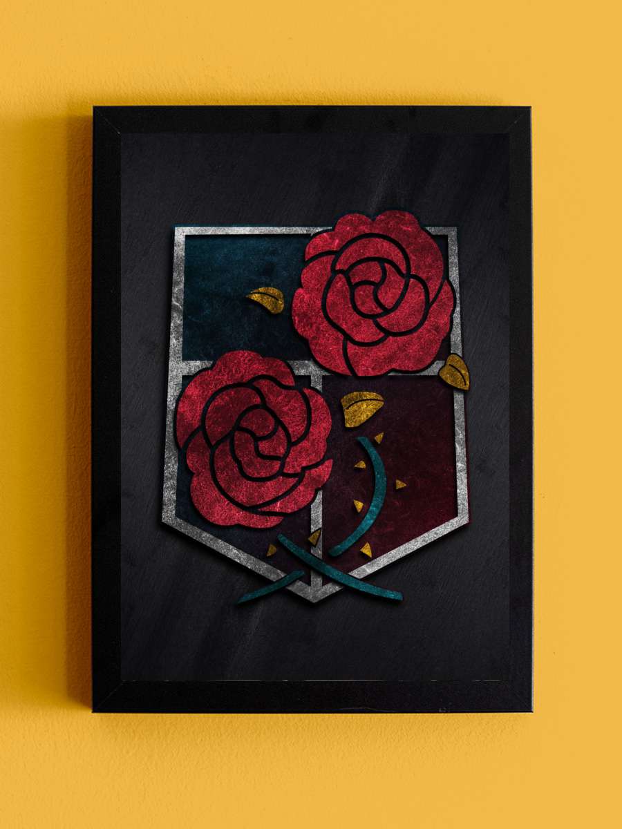 Attack on Titan Anime Tablo Siyah Çerçeveli Yüksek Kalite Anime Duvar Poster Tablo - En İyi Fiyatlarla