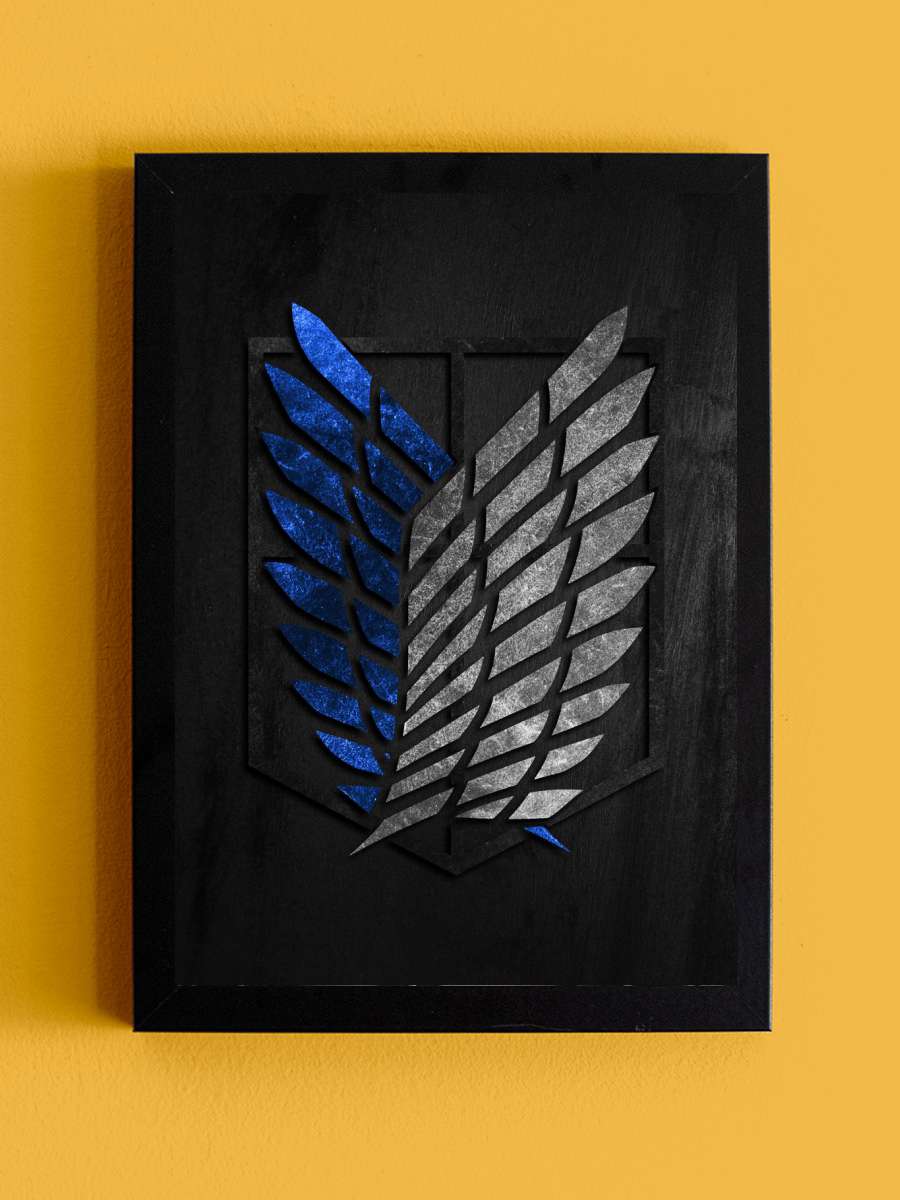 Attack on Titan Wings Anime Tablo Siyah Çerçeveli Yüksek Kalite Anime Duvar Poster Tablo - En İyi Fiyatlarla