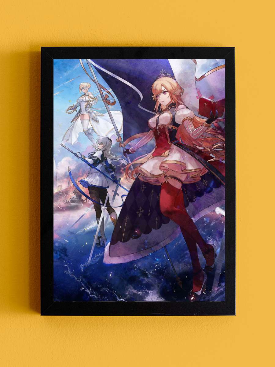 Azurlane B Anime Tablo Siyah Çerçeveli Yüksek Kalite Anime Duvar Poster Tablo - En İyi Fiyatlarla