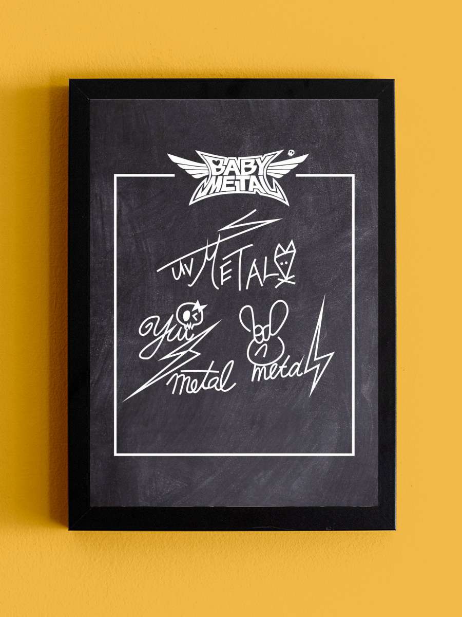 Babymetal Signature Anime Tablo Siyah Çerçeveli Yüksek Kalite Anime Duvar Poster Tablo - En İyi Fiyatlarla