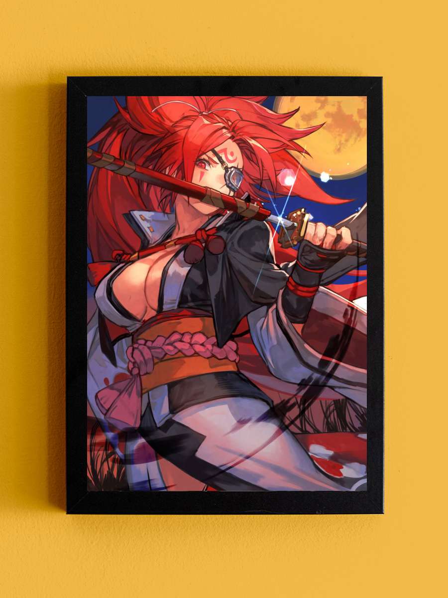 baiken guilty gear strive Anime Tablo Siyah Çerçeveli Yüksek Kalite Anime Duvar Poster Tablo - En İyi Fiyatlarla