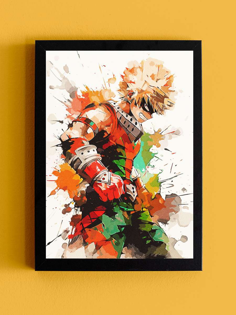 Bakugo Katsuki Anime Tablo Siyah Çerçeveli Yüksek Kalite Anime Duvar Poster Tablo - En İyi Fiyatlarla