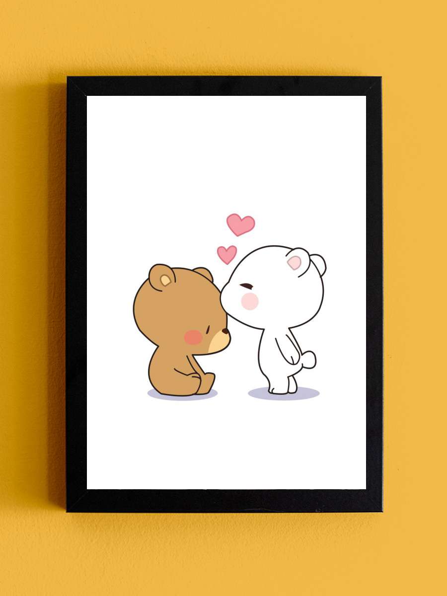 Bear Cute Animal  Anime Tablo Siyah Çerçeveli Yüksek Kalite Anime Duvar Poster Tablo - En İyi Fiyatlarla