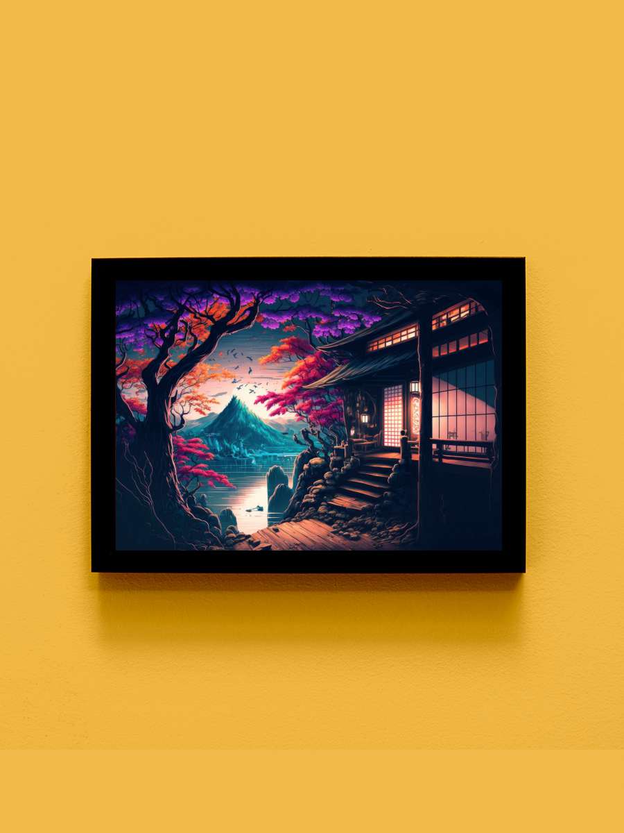 Beautiful Japan Sunset Anime Tablo Siyah Çerçeveli Yüksek Kalite Anime Duvar Poster Tablo - En İyi Fiyatlarla