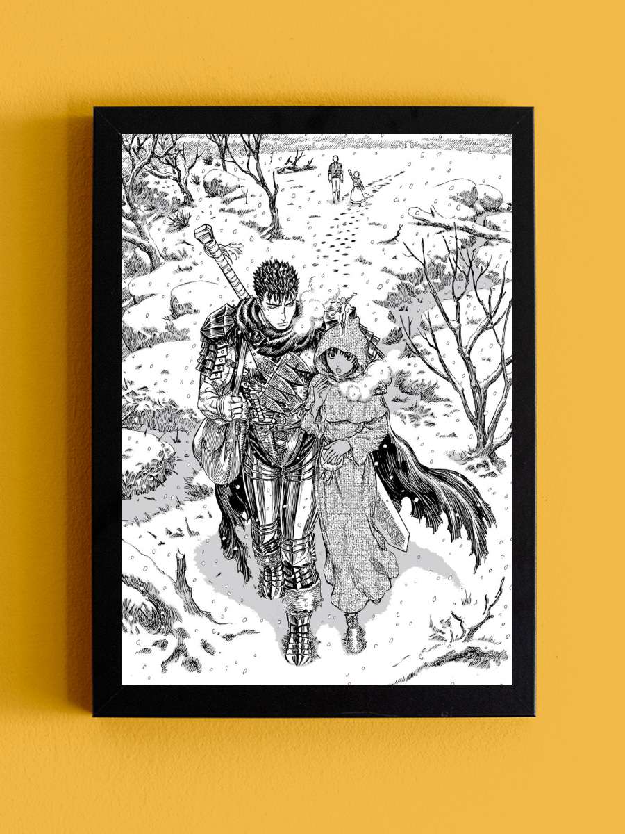 Berserk Guts and Casca Anime Tablo Siyah Çerçeveli Yüksek Kalite Anime Duvar Poster Tablo - En İyi Fiyatlarla