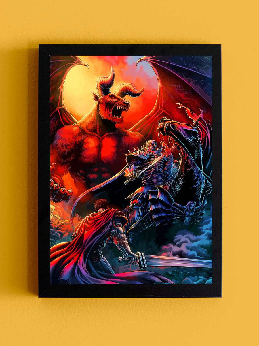 Berserk Guts Art Anime Tablo Siyah Çerçeveli Yüksek Kalite Anime Duvar Poster Tablo - En İyi Fiyatlarla