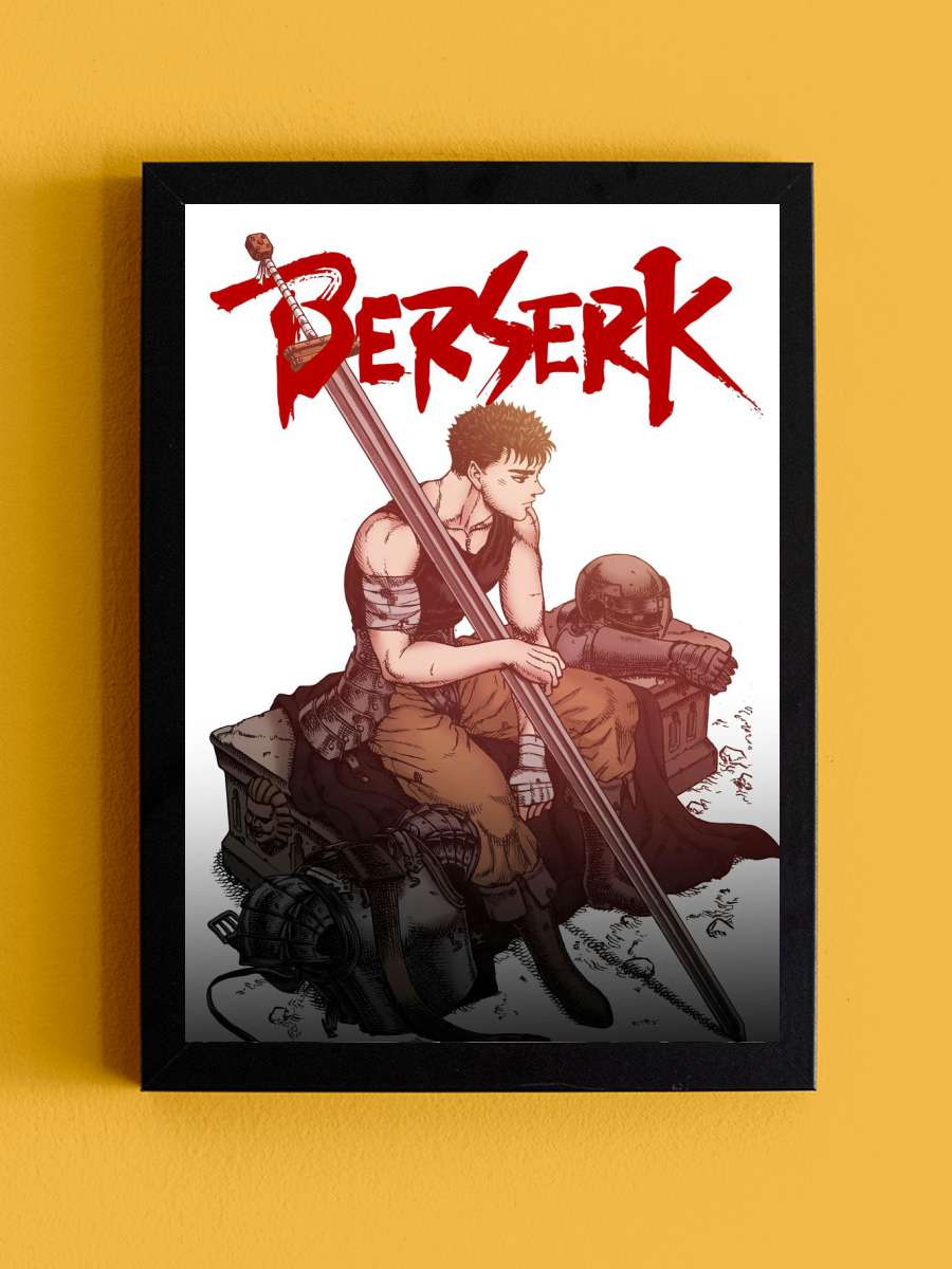 Berserk Guts Anime Tablo Siyah Çerçeveli Yüksek Kalite Anime Duvar Poster Tablo - En İyi Fiyatlarla