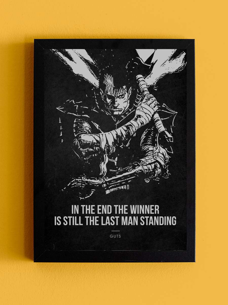 Berserk Guts Anime Tablo Siyah Çerçeveli Yüksek Kalite Anime Duvar Poster Tablo - En İyi Fiyatlarla