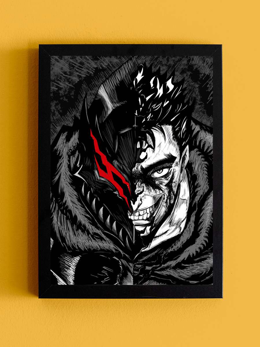 Berserk in Guts Anime Tablo Siyah Çerçeveli Yüksek Kalite Anime Duvar Poster Tablo - En İyi Fiyatlarla