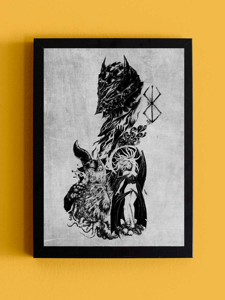 berserk sign of slave Anime Tablo Siyah Çerçeveli Yüksek Kalite Anime Duvar Poster Tablo - En İyi Fiyatlarla