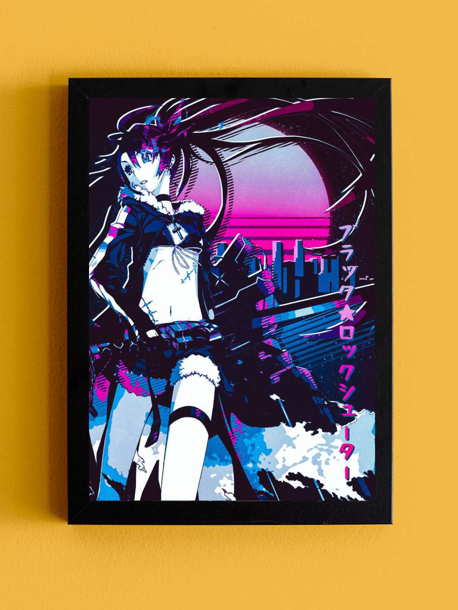 Black Rock Shooter Anime Tablo Siyah Çerçeveli Yüksek Kalite Anime Duvar Poster Tablo - En İyi Fiyatlarla