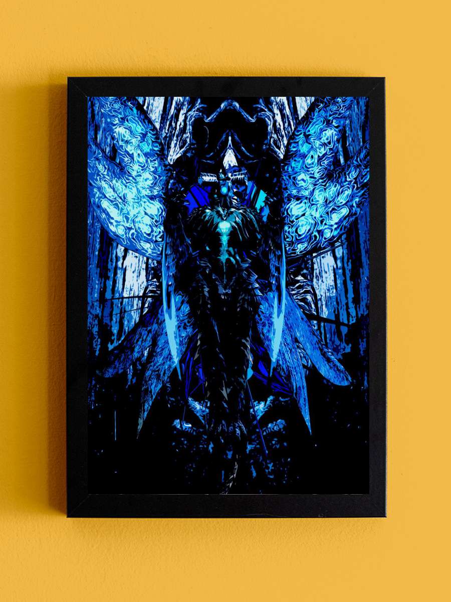 Blue Suprem Demon Anime Tablo Siyah Çerçeveli Yüksek Kalite Anime Duvar Poster Tablo - En İyi Fiyatlarla