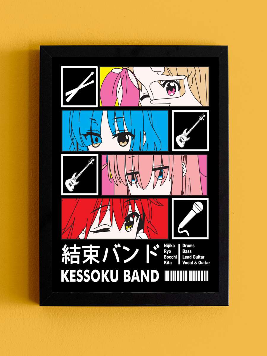 BOCCHI THE ROCK Anime Tablo Siyah Çerçeveli Yüksek Kalite Anime Duvar Poster Tablo - En İyi Fiyatlarla