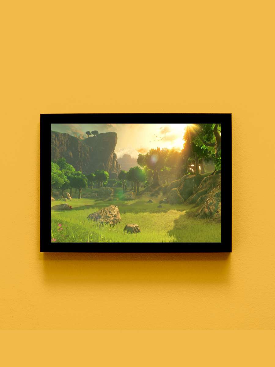 Breath of the Wild Anime Tablo Siyah Çerçeveli Yüksek Kalite Anime Duvar Poster Tablo - En İyi Fiyatlarla