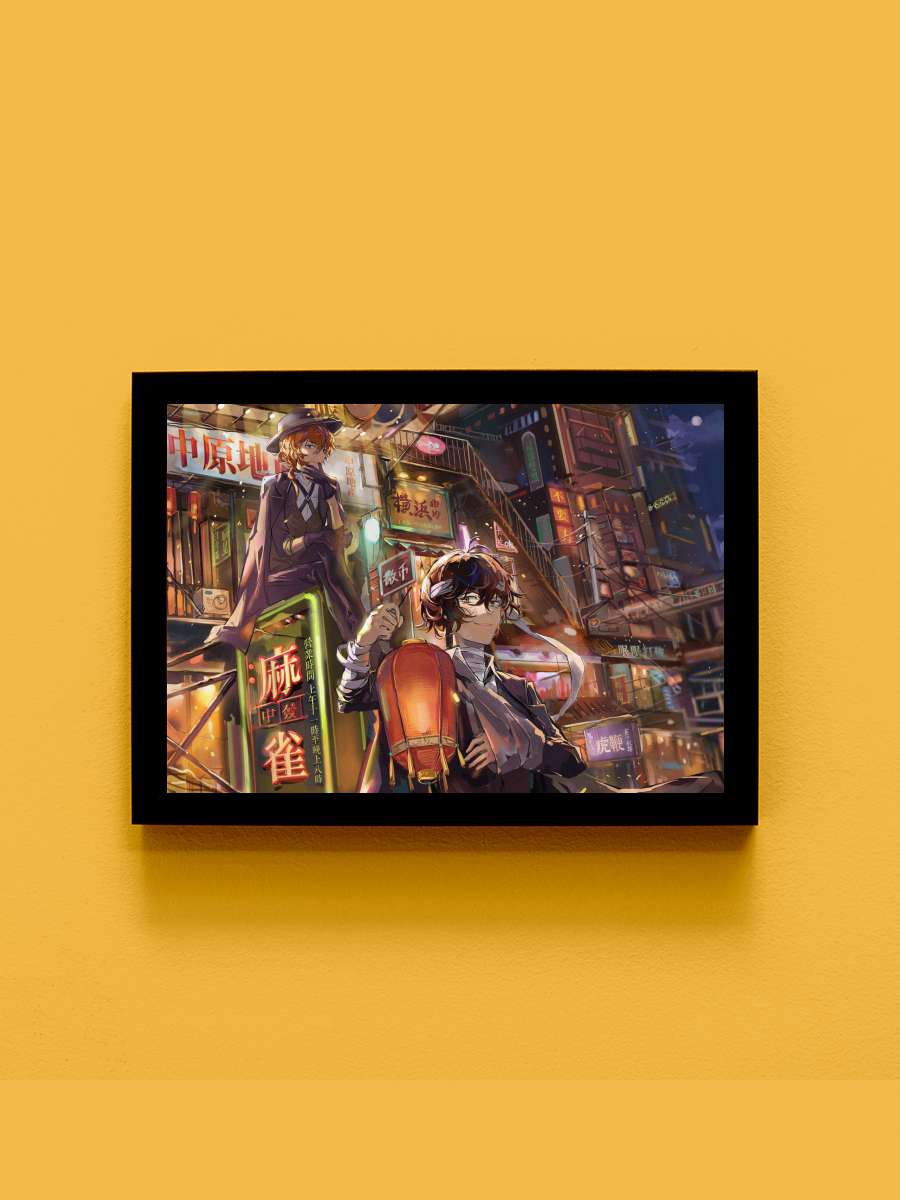 Bungou Stray Dogs Osamu Da Anime Tablo Siyah Çerçeveli Yüksek Kalite Anime Duvar Poster Tablo - En İyi Fiyatlarla