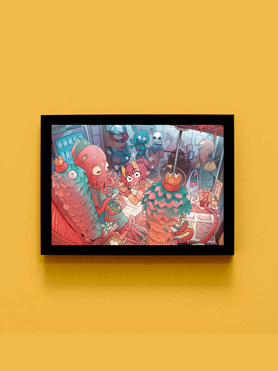 Calamari Kebap Anime Tablo Siyah Çerçeveli Yüksek Kalite Anime Duvar Poster Tablo - En İyi Fiyatlarla