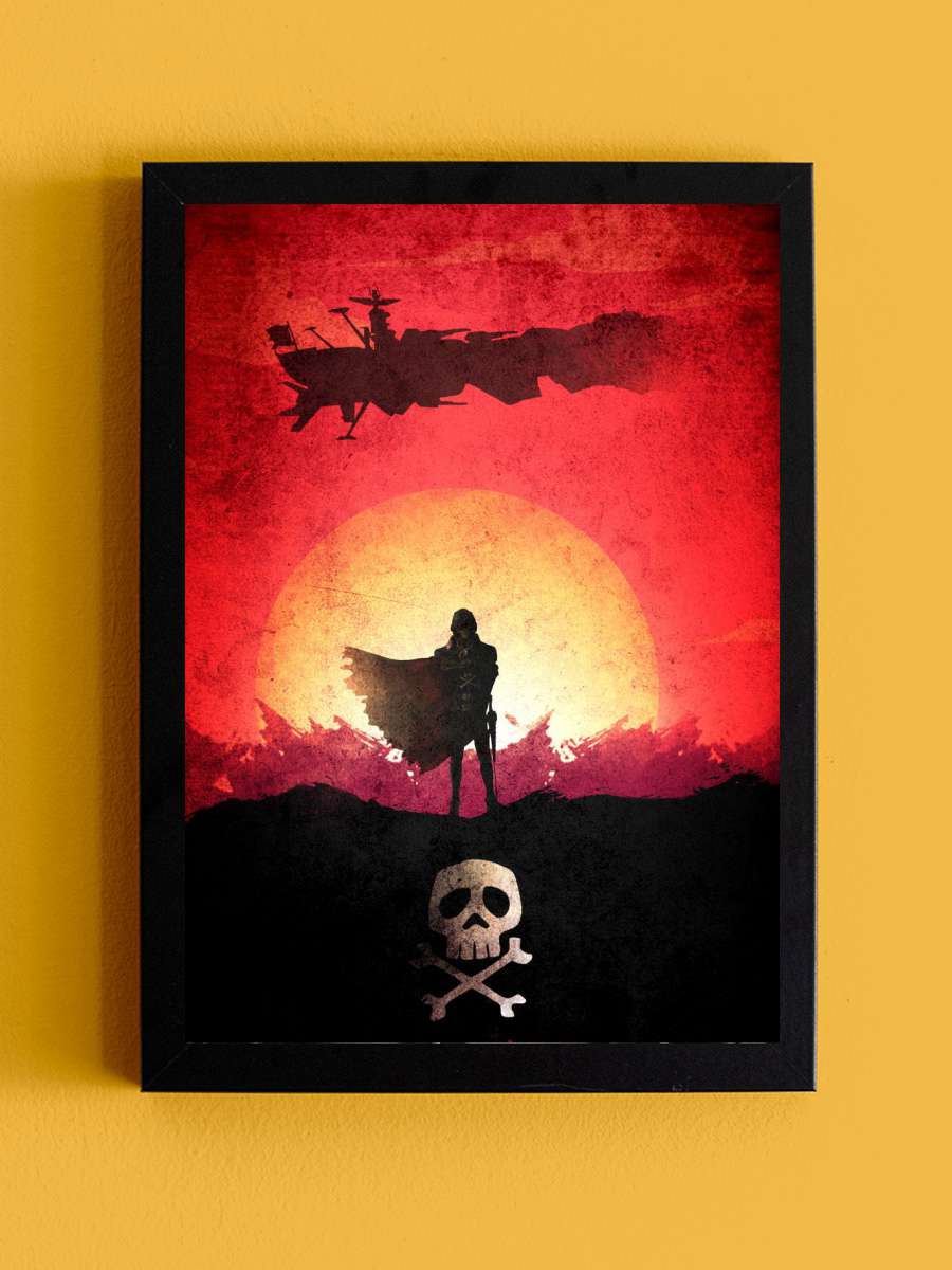 Captain Harlock Anime Tablo Siyah Çerçeveli Yüksek Kalite Anime Duvar Poster Tablo - En İyi Fiyatlarla