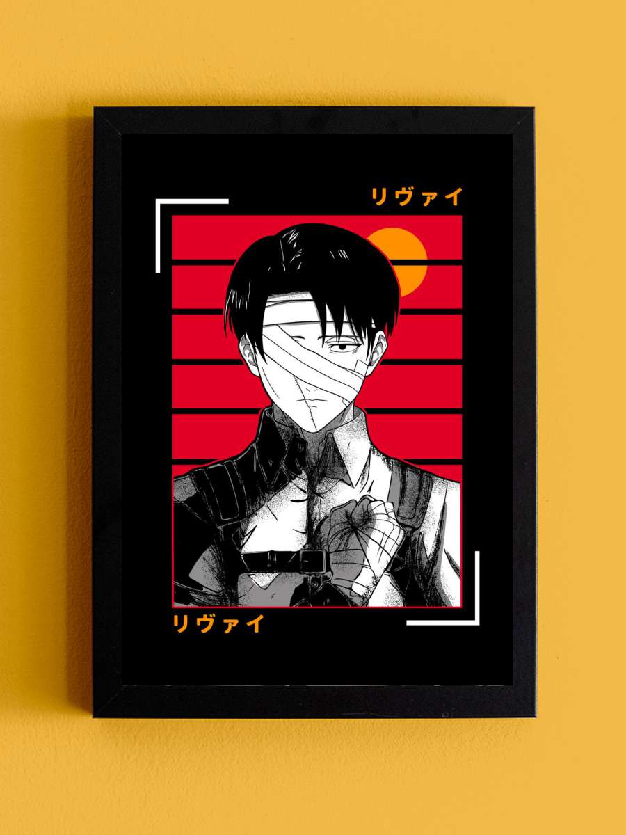Captain Levi 16 Anime Tablo Siyah Çerçeveli Yüksek Kalite Anime Duvar Poster Tablo - En İyi Fiyatlarla