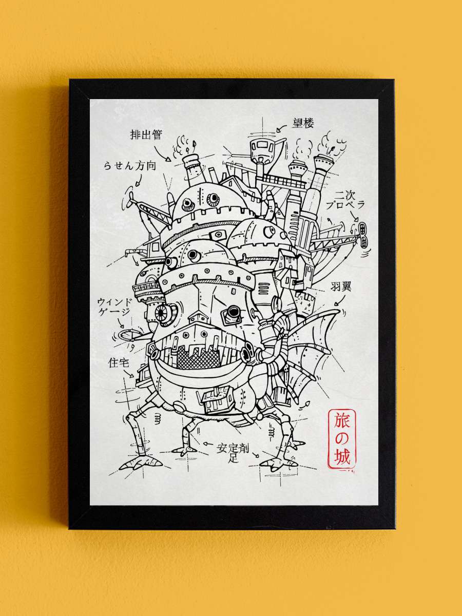 Casle plan Anime Tablo Siyah Çerçeveli Yüksek Kalite Anime Duvar Poster Tablo - En İyi Fiyatlarla