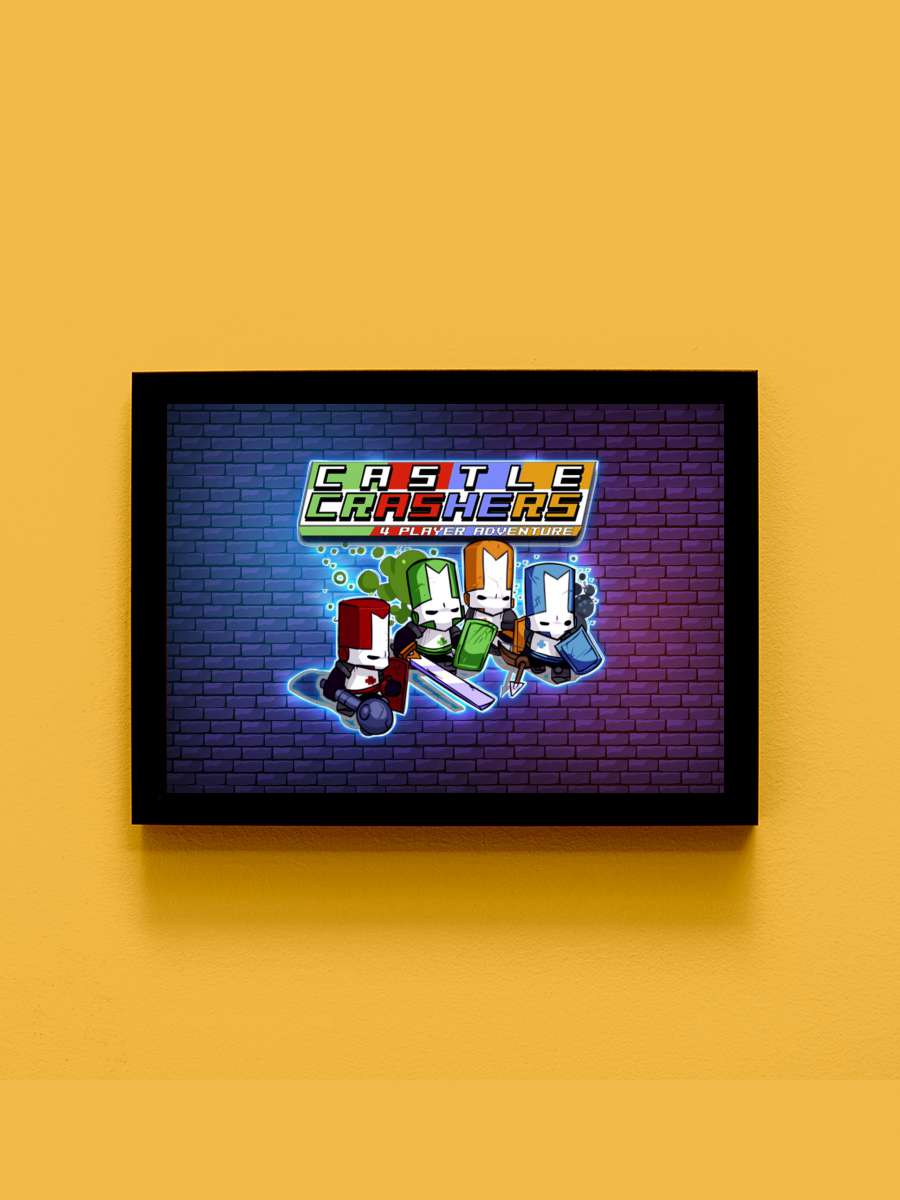 Castle Crashers Anime Tablo Siyah Çerçeveli Yüksek Kalite Anime Duvar Poster Tablo - En İyi Fiyatlarla