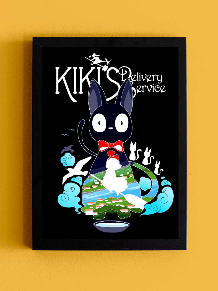 Cat And Witch Halloween Anime Tablo Siyah Çerçeveli Yüksek Kalite Anime Duvar Poster Tablo - En İyi Fiyatlarla