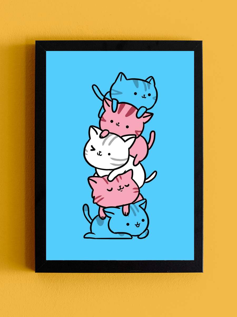 Cat Pile Transgender Anime Tablo Siyah Çerçeveli Yüksek Kalite Anime Duvar Poster Tablo - En İyi Fiyatlarla