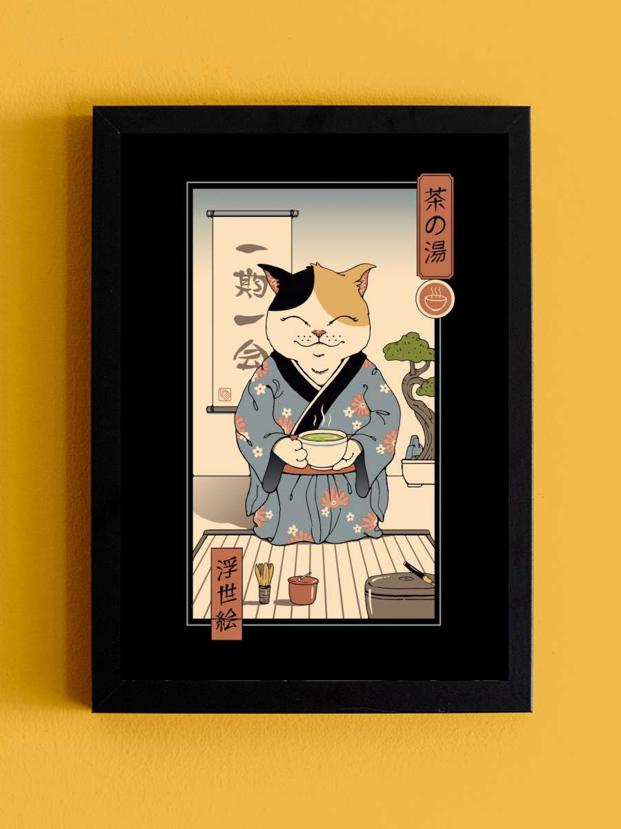 Cat Tea Ceremony Anime Tablo Siyah Çerçeveli Yüksek Kalite Anime Duvar Poster Tablo - En İyi Fiyatlarla