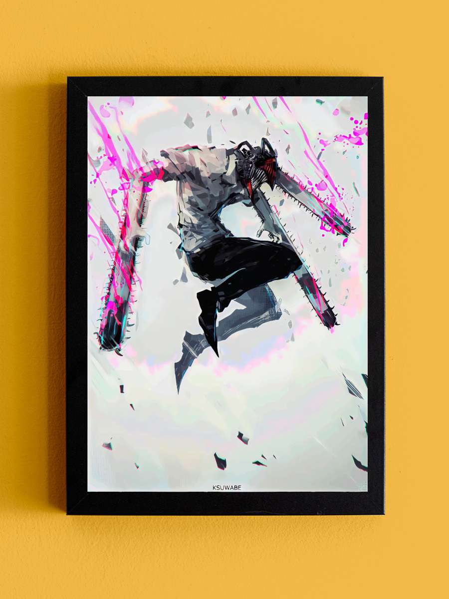 chainsaw man anime Anime Tablo Siyah Çerçeveli Yüksek Kalite Anime Duvar Poster Tablo - En İyi Fiyatlarla