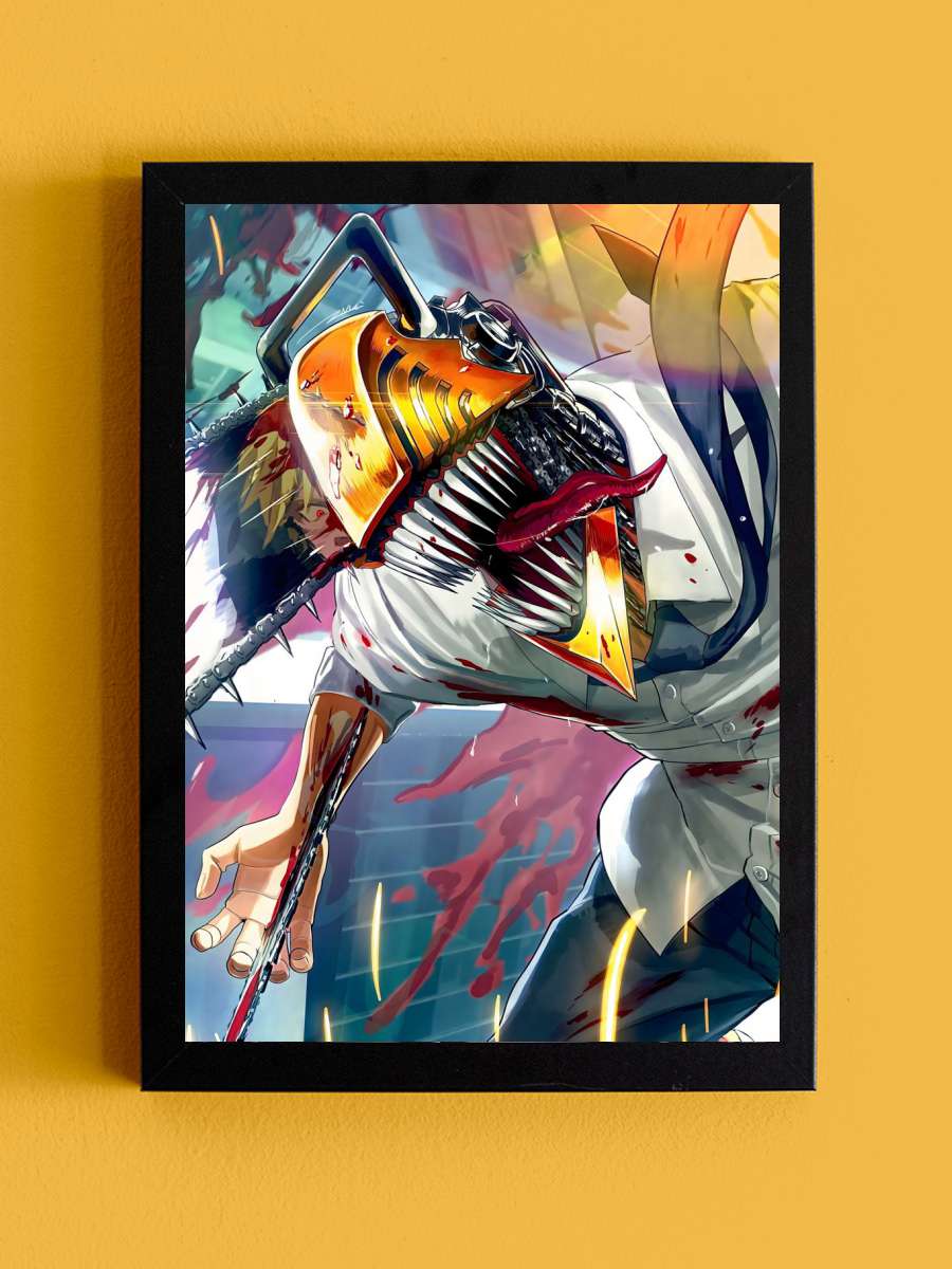 Chainsaw Man Denji Anime Tablo Siyah Çerçeveli Yüksek Kalite Anime Duvar Poster Tablo - En İyi Fiyatlarla