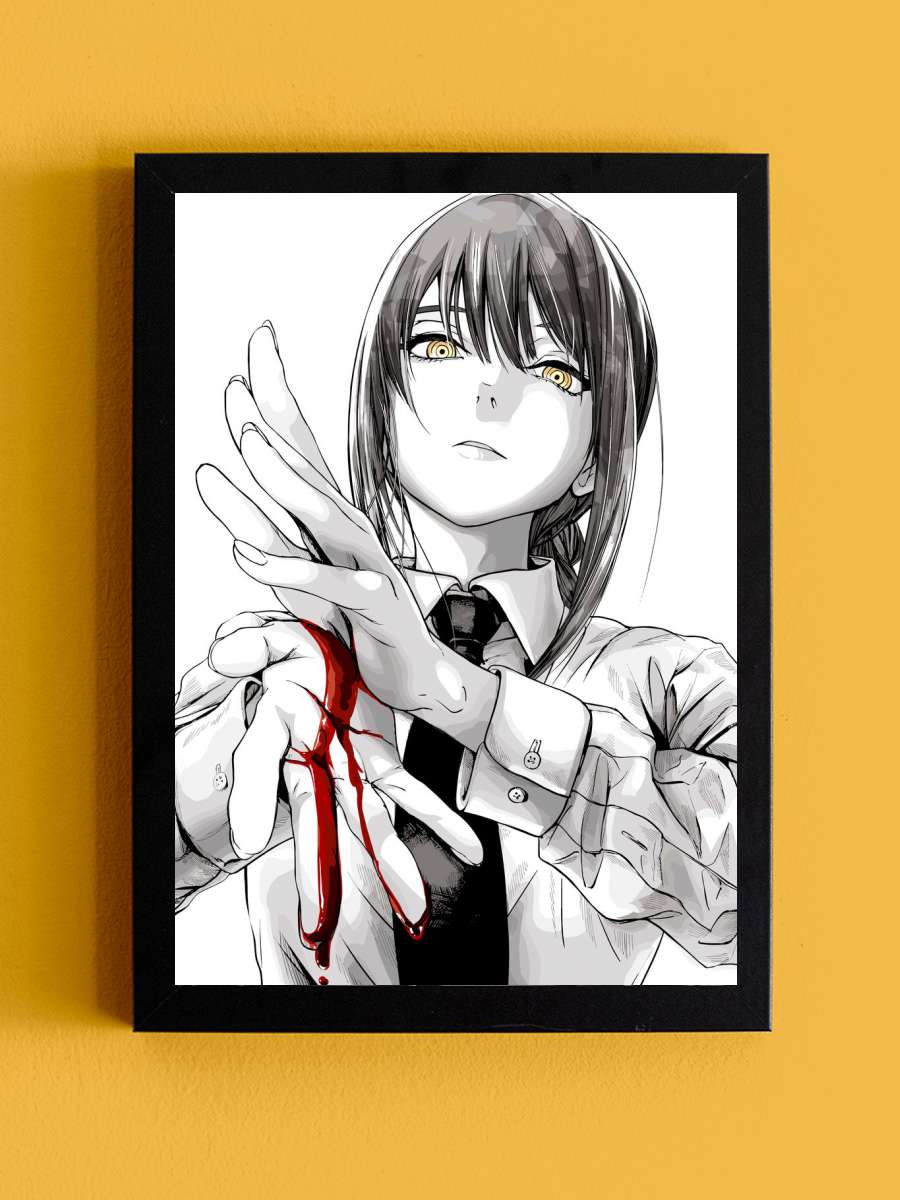 Chainsaw Man Makima Anime Tablo Siyah Çerçeveli Yüksek Kalite Anime Duvar Poster Tablo - En İyi Fiyatlarla