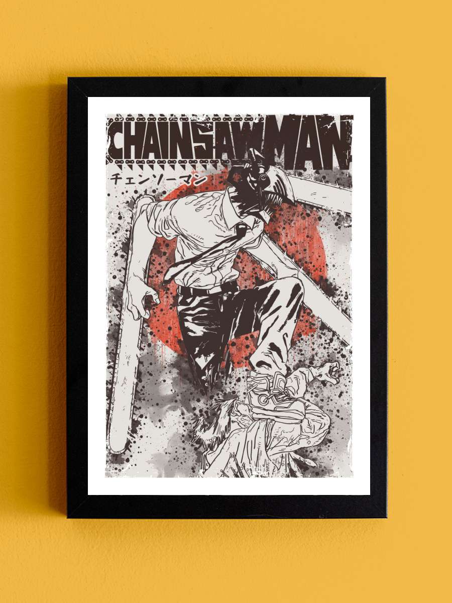 Chainsaw Man Anime Tablo Siyah Çerçeveli Yüksek Kalite Anime Duvar Poster Tablo - En İyi Fiyatlarla