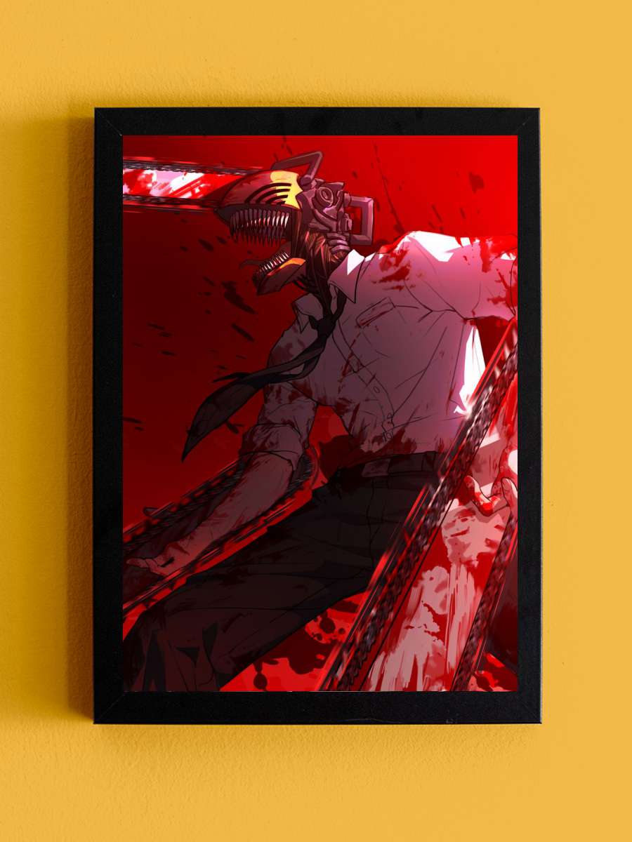Chainsaw Man Anime Tablo Siyah Çerçeveli Yüksek Kalite Anime Duvar Poster Tablo - En İyi Fiyatlarla
