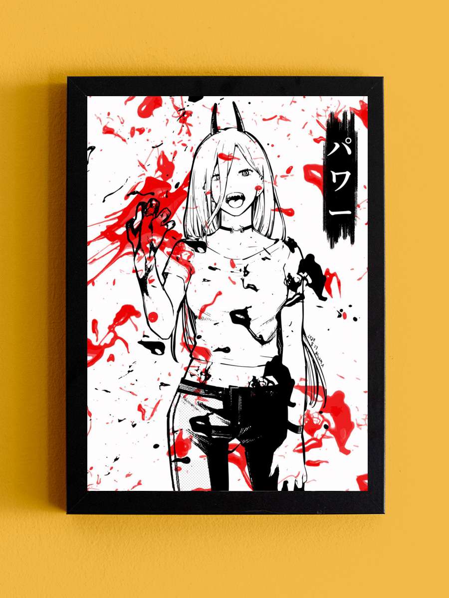 Chainsaw Man Anime Tablo Siyah Çerçeveli Yüksek Kalite Anime Duvar Poster Tablo - En İyi Fiyatlarla