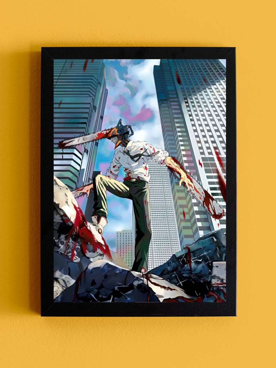 Chainsaw Man Anime Tablo Siyah Çerçeveli Yüksek Kalite Anime Duvar Poster Tablo - En İyi Fiyatlarla