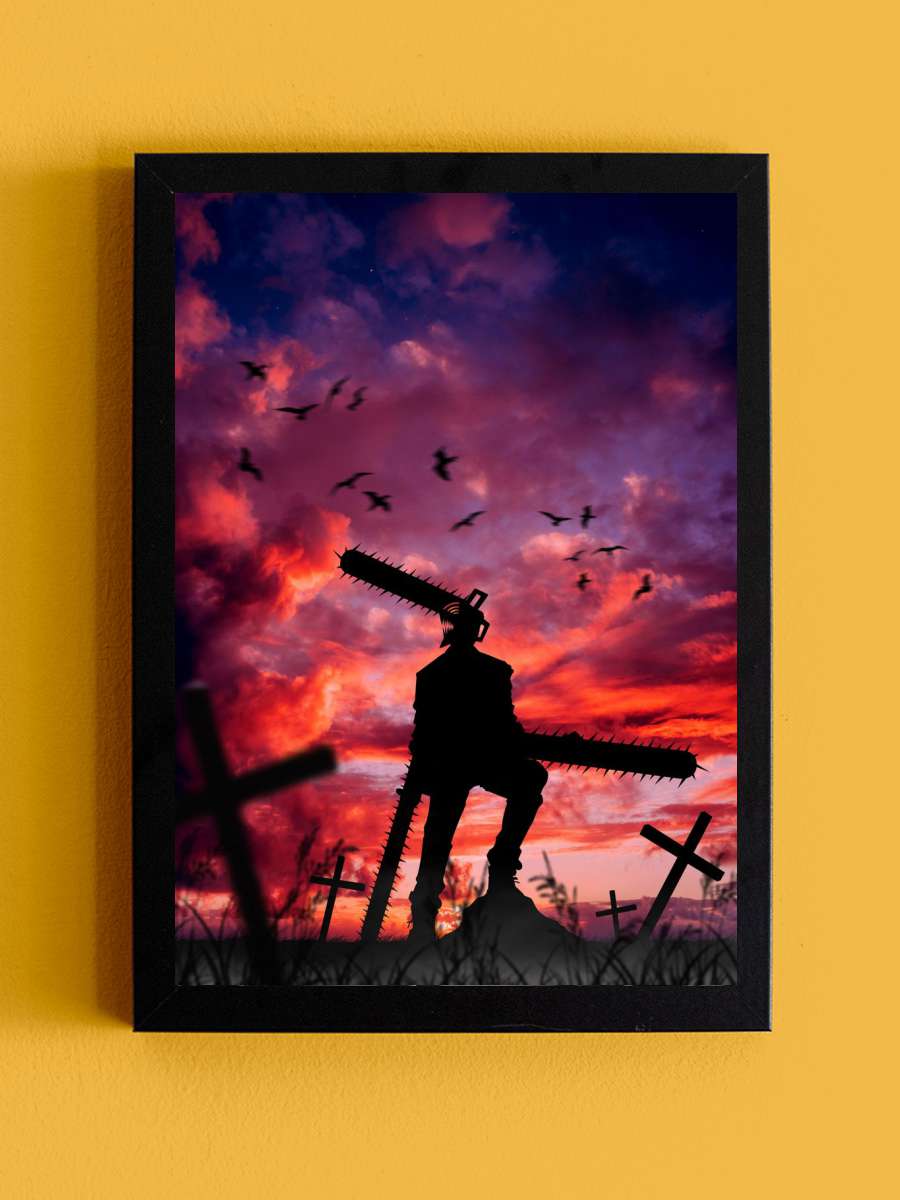 Chainsaw Man Anime Tablo Siyah Çerçeveli Yüksek Kalite Anime Duvar Poster Tablo - En İyi Fiyatlarla