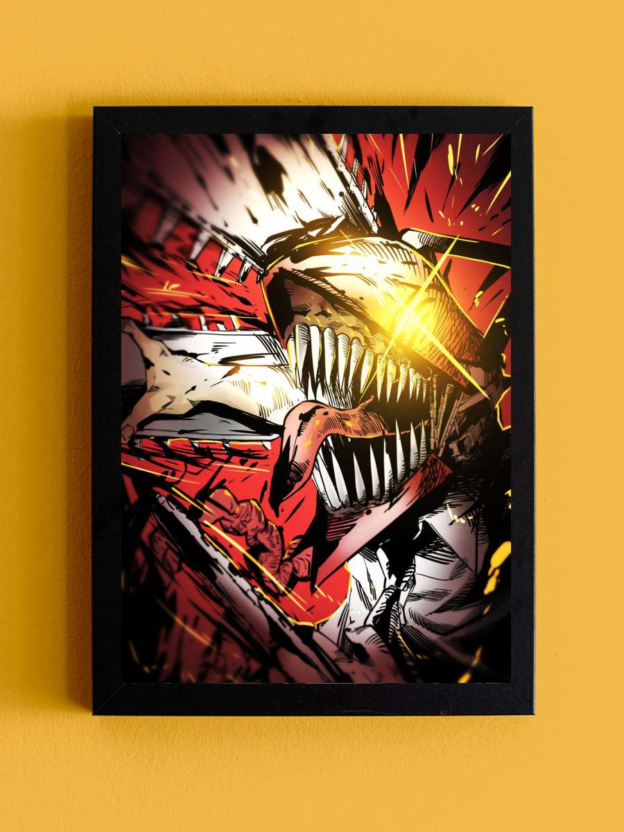 Chainsaw Man Anime Tablo Siyah Çerçeveli Yüksek Kalite Anime Duvar Poster Tablo - En İyi Fiyatlarla