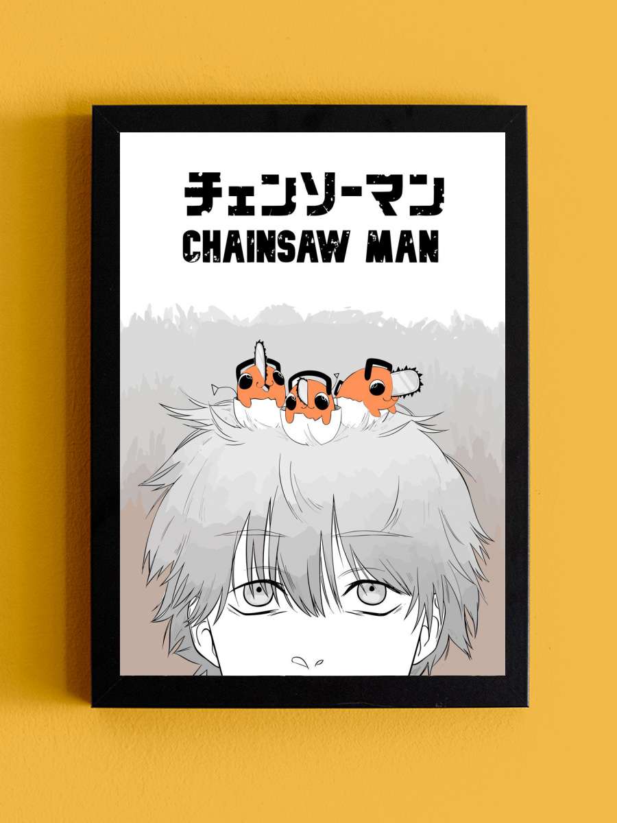 Chainsaw Man Anime Tablo Siyah Çerçeveli Yüksek Kalite Anime Duvar Poster Tablo - En İyi Fiyatlarla