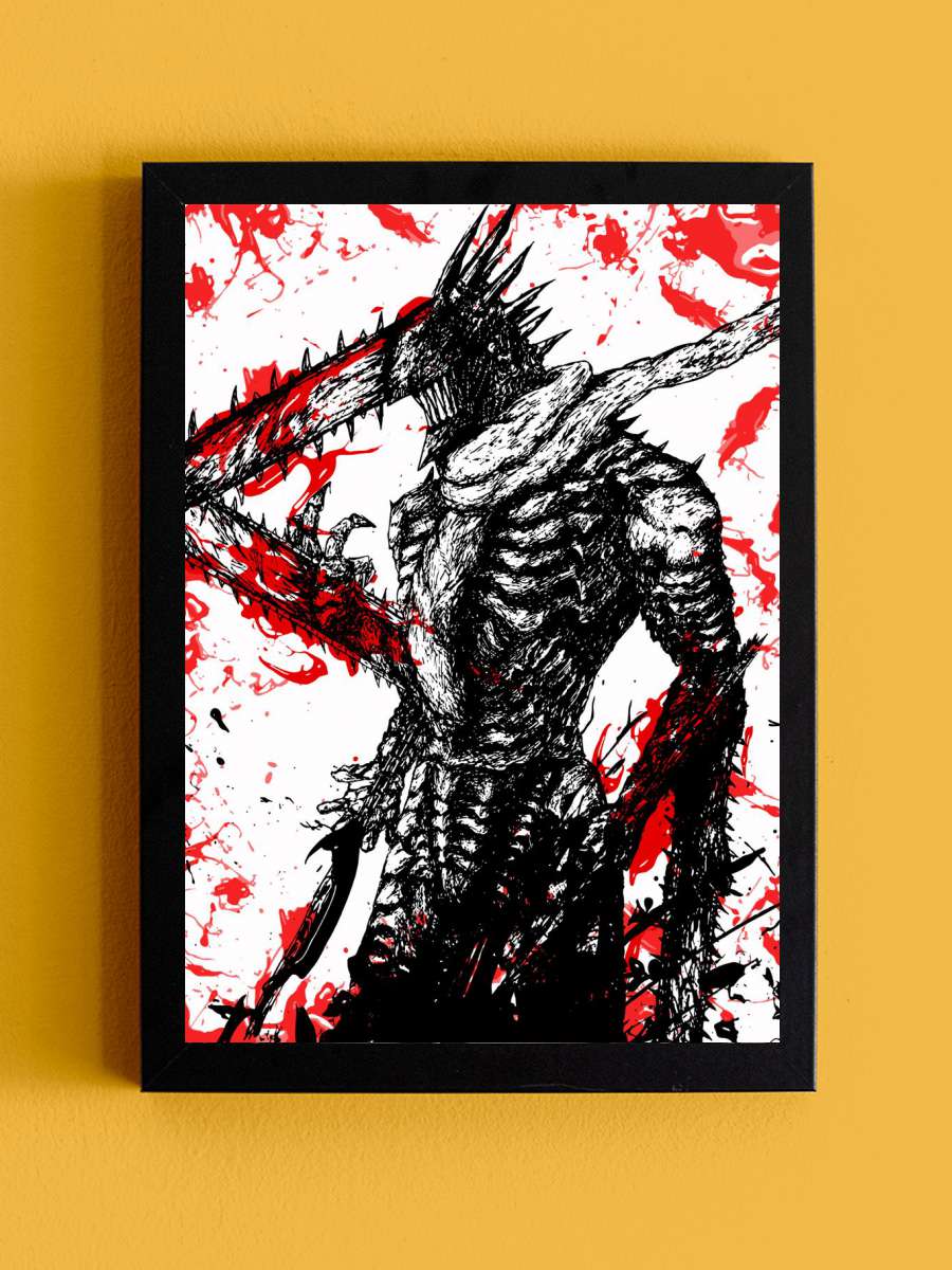 Chainsaw Man Anime Tablo Siyah Çerçeveli Yüksek Kalite Anime Duvar Poster Tablo - En İyi Fiyatlarla
