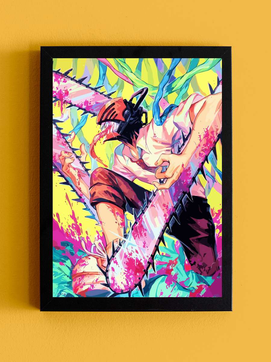 Chainsaw Man Anime Tablo Siyah Çerçeveli Yüksek Kalite Anime Duvar Poster Tablo - En İyi Fiyatlarla
