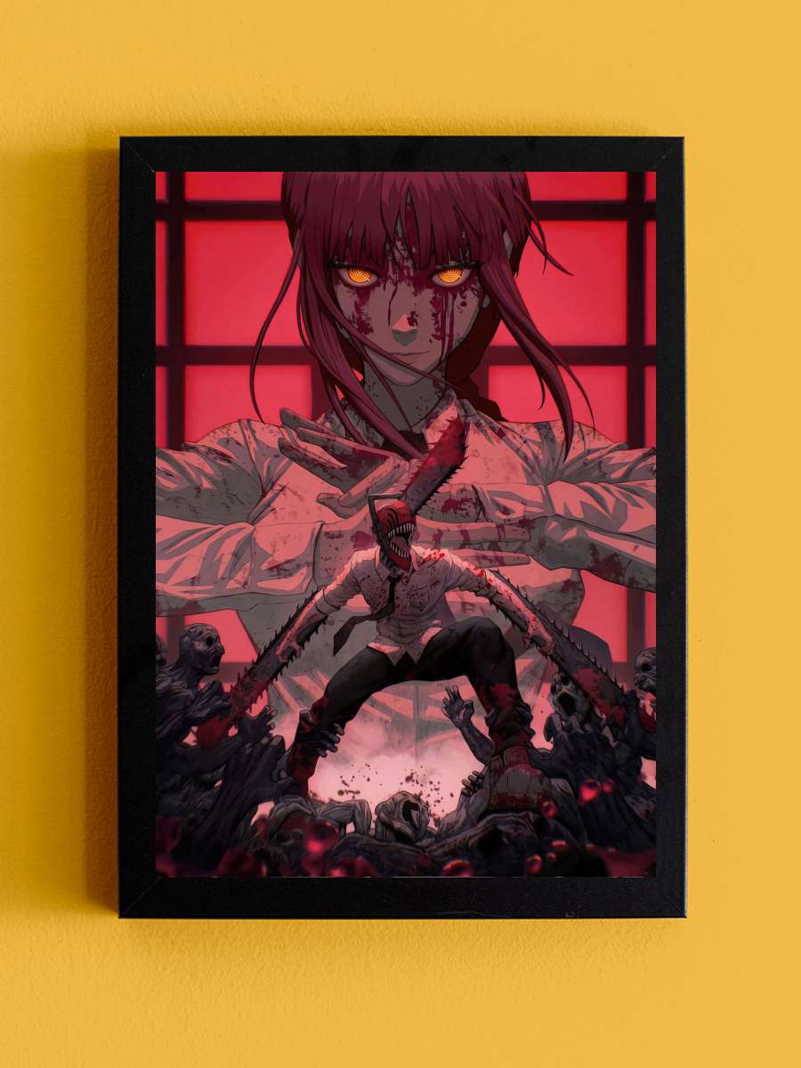Chainsaw Man Anime Tablo Siyah Çerçeveli Yüksek Kalite Anime Duvar Poster Tablo - En İyi Fiyatlarla