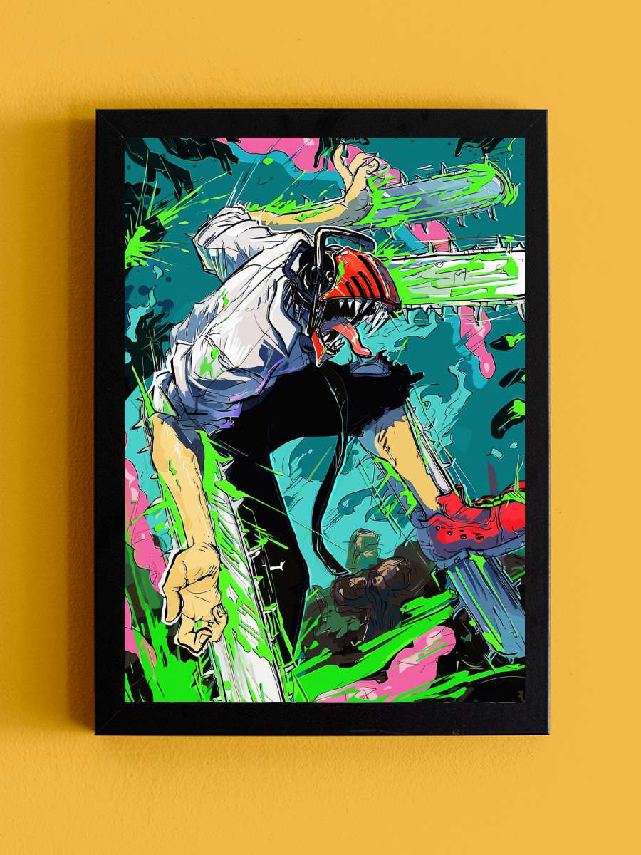 Chainsaw Man Anime Tablo Siyah Çerçeveli Yüksek Kalite Anime Duvar Poster Tablo - En İyi Fiyatlarla