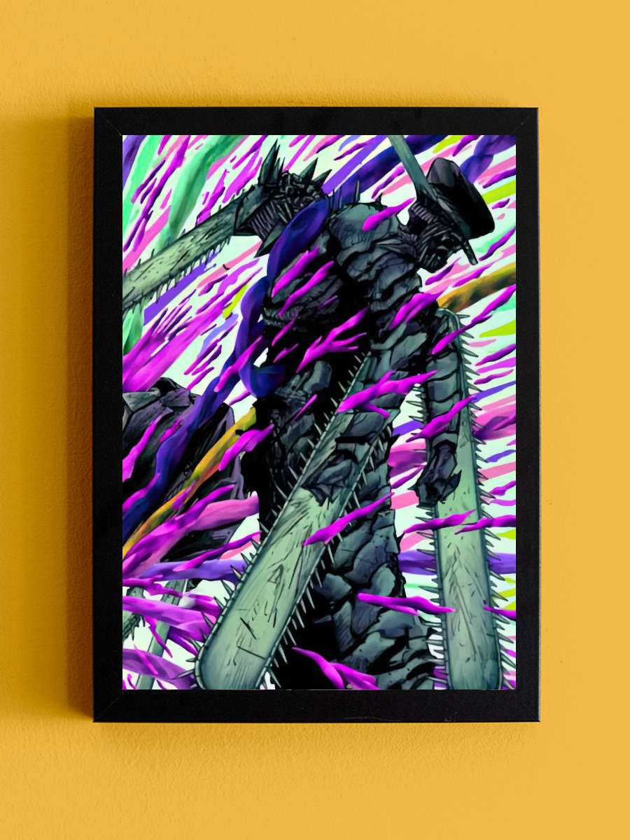 Chainsaw Man Anime Tablo Siyah Çerçeveli Yüksek Kalite Anime Duvar Poster Tablo - En İyi Fiyatlarla