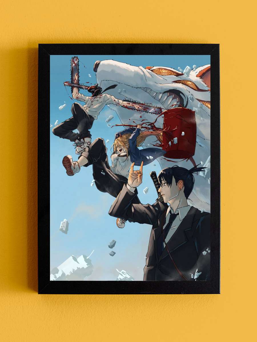 chainsawman Anime Tablo Siyah Çerçeveli Yüksek Kalite Anime Duvar Poster Tablo - En İyi Fiyatlarla