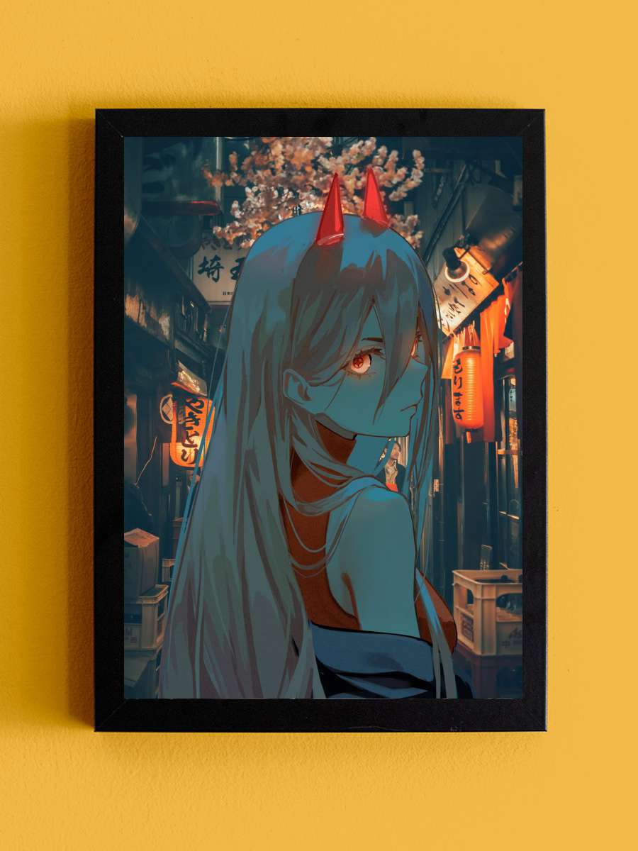 Chainsawman Power Anime Tablo Siyah Çerçeveli Yüksek Kalite Anime Duvar Poster Tablo - En İyi Fiyatlarla