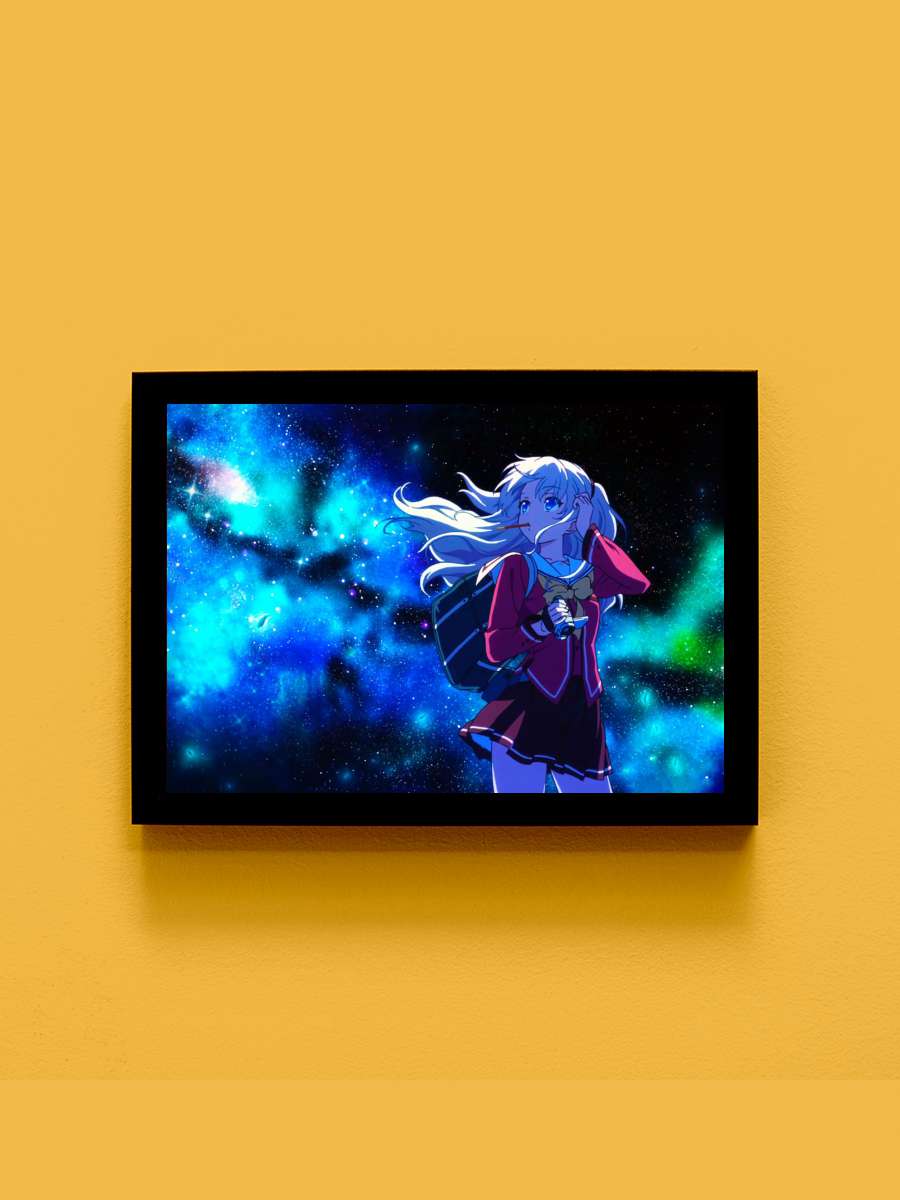 charlotte Anime Tablo Siyah Çerçeveli Yüksek Kalite Anime Duvar Poster Tablo - En İyi Fiyatlarla